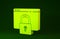 Yellow Secure your site with HTTPS, SSL icon isolated on green background. Internet communication protocol. Minimalism