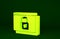 Yellow Secure your site with HTTPS, SSL icon isolated on green background. Internet communication protocol. Minimalism