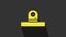 Yellow Security camera icon isolated on grey background. 4K Video motion graphic animation