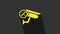 Yellow Security camera with screwdriver and wrench icon isolated on grey background. Adjusting, service, setting