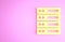 Yellow Server, Data, Web Hosting icon isolated on pink background. Minimalism concept. 3d illustration 3D render