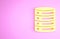 Yellow Server, Data, Web Hosting icon isolated on pink background. Minimalism concept. 3d illustration 3D render