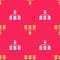 Yellow Server, Data, Web Hosting icon isolated seamless pattern on red background. Vector Illustration