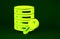 Yellow Server security with key icon isolated on green background. Security, safety, protection concept. Minimalism