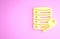 Yellow Server security with key icon isolated on pink background. Security, safety, protection concept. Minimalism