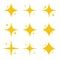 Yellow set of original bright stars sparkle icon. Glowing light effect stars collection. Vector Illustration