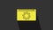Yellow Setting icon isolated on grey background. Adjusting, service, maintenance, repair, fixing. 4K Video motion