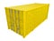 Yellow shipping container isolated point of view on a white background 3d rendering