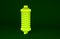 Yellow Shock absorber icon isolated on green background. Minimalism concept. 3d illustration 3D render