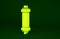 Yellow Shock absorber icon isolated on green background. Minimalism concept. 3d illustration 3D render