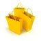 Yellow shopping bags trio