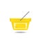 Yellow shopping basket vector icon