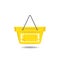 Yellow shopping basket vector icon