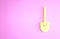 Yellow Shovel icon isolated on pink background. Gardening tool. Tool for horticulture, agriculture, farming. Minimalism
