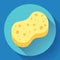 Yellow shower sponge cartoon icon. Illustration for web and mobile design.