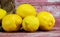 Yellow Sicilian lemons Citrus x limon in wicker basket and wooden background