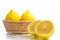 Yellow sicilians Lemon into a basket