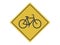 Yellow sign with a bike. Traffic signal icon.