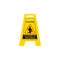 Yellow sign caution cleaning in progress isolated. Vector illustration.