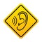 Yellow sign ear and sound signal