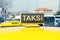 Yellow sign of the Istanbul taxi,