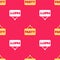 Yellow Signboard party icon isolated seamless pattern on red background. Vector