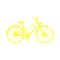 Yellow silhouette of retro bicycle
