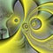 Yellow silver fractal geometries cosmos spiral shapes fractal, blur lights, shapes, geometries, abstract background