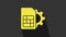 Yellow Sim card setting icon isolated on grey background. Mobile cellular phone sim card chip. Mobile telecommunications