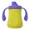 Yellow sippy cup icon, cartoon style