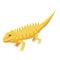 Yellow skin lizard icon, isometric style