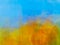 Yellow, sky blue and orange raster illustration image