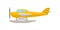 Yellow small plane, light aircraft vector Illustration on a white background