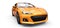 Yellow small sports car coupe. 3d rendering