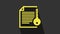Yellow Smart contract icon isolated on grey background. Blockchain technology, cryptocurrency mining, bitcoin, altcoins