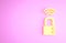 Yellow Smart safe combination lock icon isolated on pink background. Combination padlock. Security, safety, protection