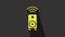 Yellow Smart stereo speaker system icon isolated on grey background. Sound system speakers. Internet of things concept