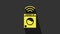 Yellow Smart washer system icon isolated on grey background. Washing machine icon. Internet of things concept with