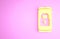 Yellow Smartphone with closed padlock icon isolated on pink background. Phone with lock. Mobile security, safety