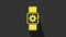 Yellow Smartwatch setting icon isolated on grey background. Smart watch settings. 4K Video motion graphic animation
