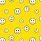 Yellow Smile Face Seamless Pattern.