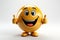 A yellow smiley face with two thumbs up, clipart on white background.