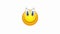 Yellow smiley. Happy face with smile.Emoticon Icon .Decay effect into particles.