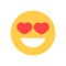 Yellow Smiling Cartoon Face With Heart Shape Eyes Emoji People Emotion Icon