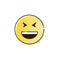 Yellow Smiling Cartoon Face Laugh Positive People Emotion Open Mouth Icon