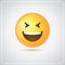 Yellow Smiling Cartoon Face Laugh Positive People Emotion Open Mouth Icon