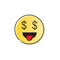 Yellow Smiling Cartoon Face People Emotion Show Tongue Icon