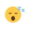 Yellow Smiling Cartoon Face Sleep Emoji People Emotion Icon