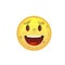 Yellow Smiling Face Open Mouth Positive People Emotion Icon