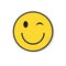 Yellow Smiling Face Wink Positive People Emotion Icon